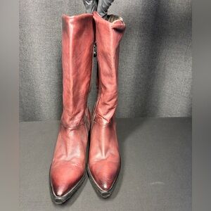 A.S.98 Deep Red Leather Boots